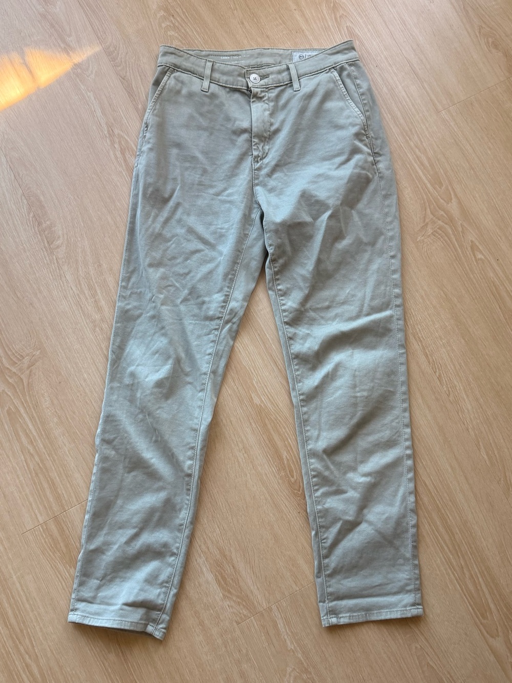 Ag Adriano Goldschmied Light Sage Caden Tailored Trousers